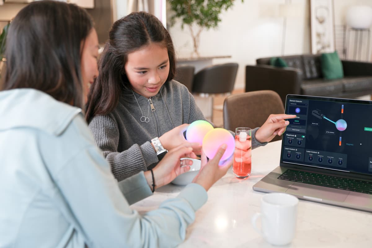 Students collaborating on a quantum activity